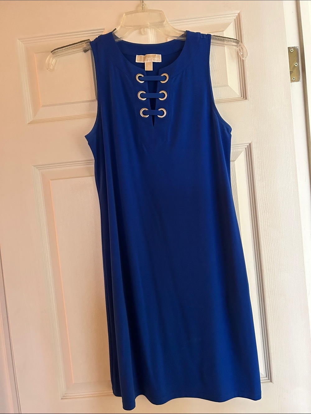 MICHAEL Michael Kors Cobalt Blue Lace-Up Sleeveless Shift Dress